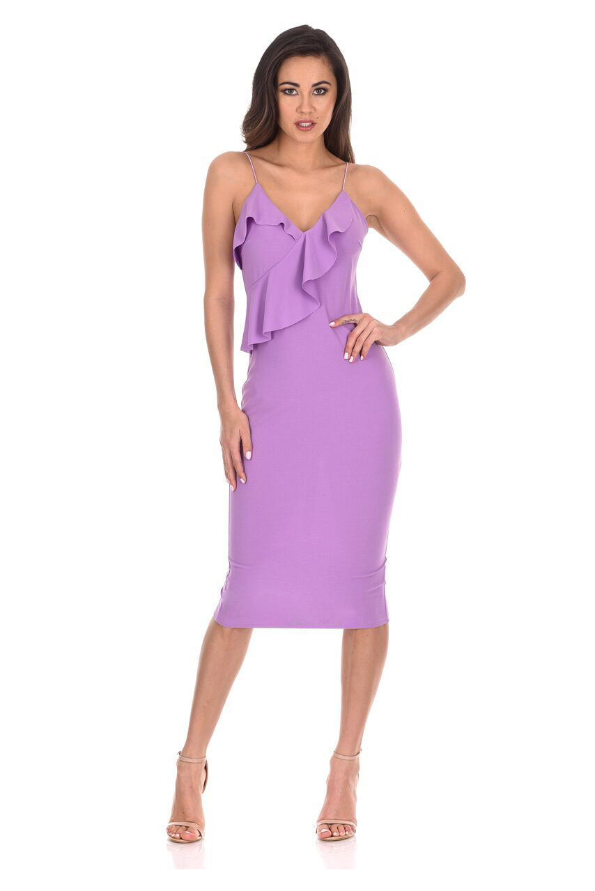 Lilac Frill Front Bodycon Dress – AX Paris