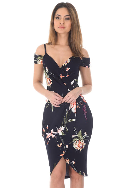 Ax Paris Navy Floral Print Wrap Dress on Sale, UP TO 63% OFF |  www.turismevallgorguina.com