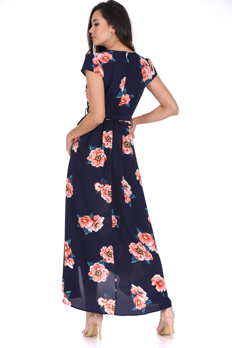 Navy Floral Print Dress – AX Paris