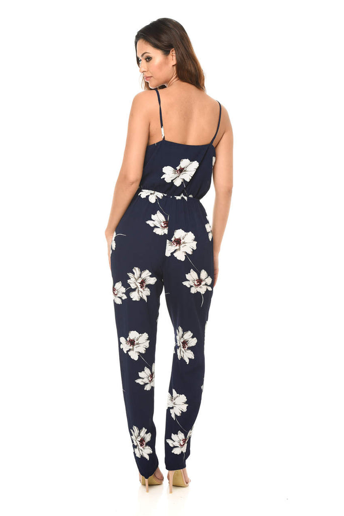 Navy Floral Print Jumpsuit – AX Paris