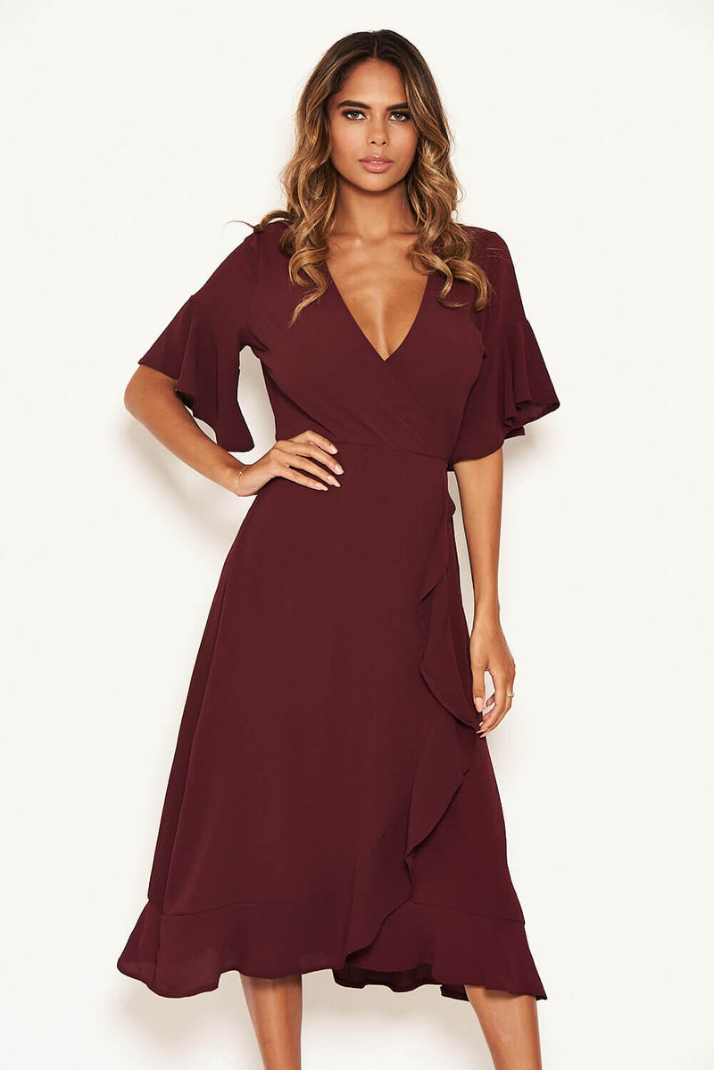 midi dress with frill