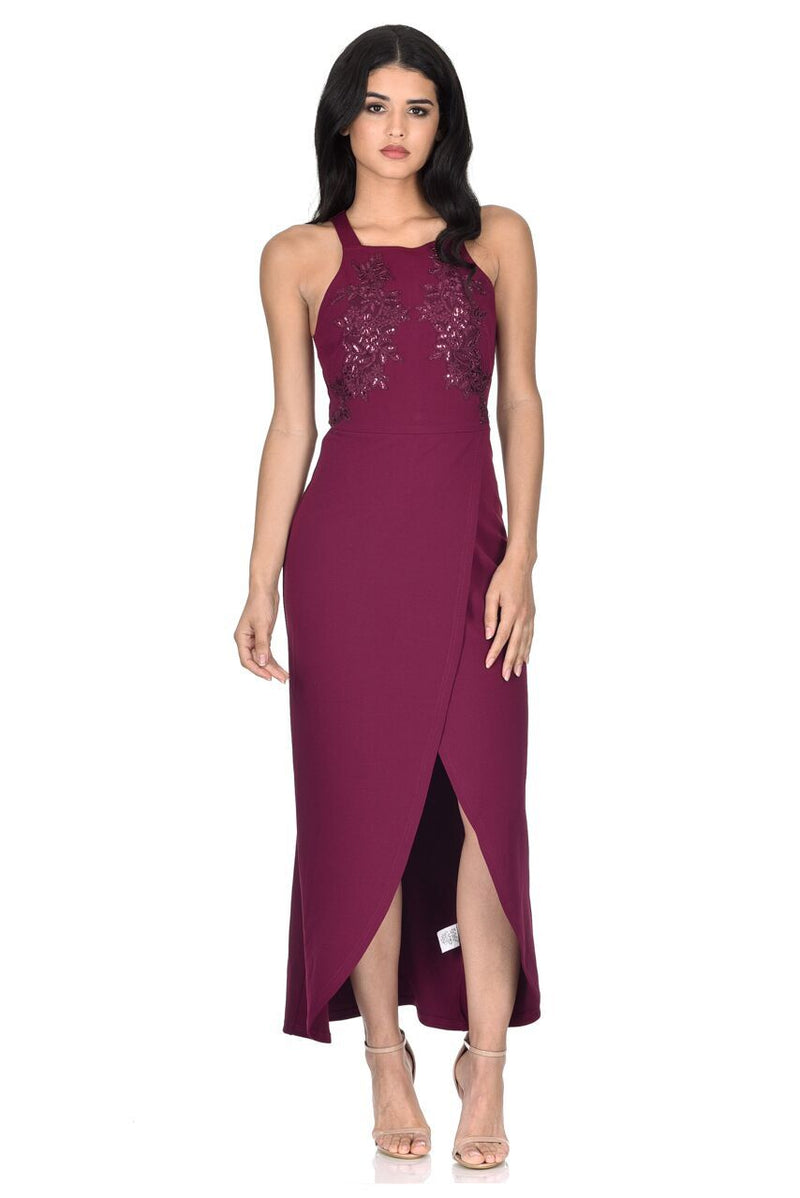 Plum Sequin Maxi Dress – AX Paris