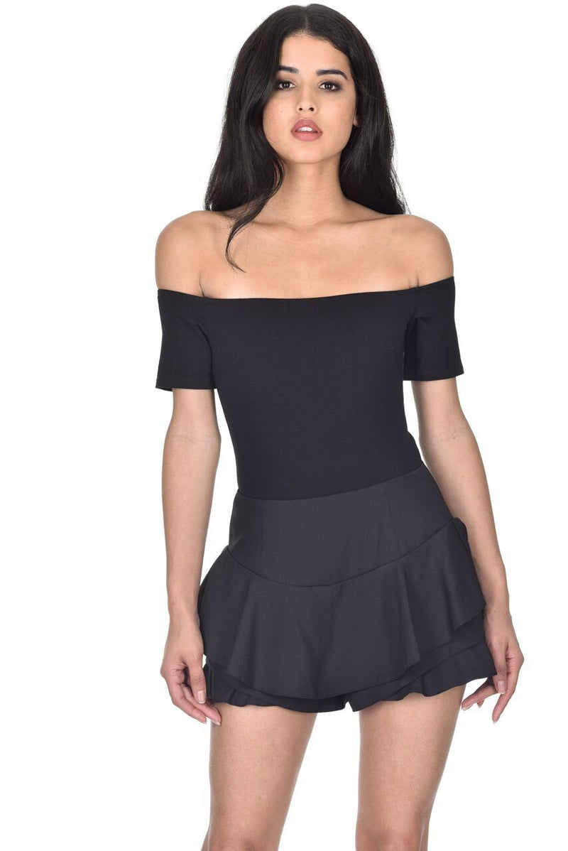 black skort with frill