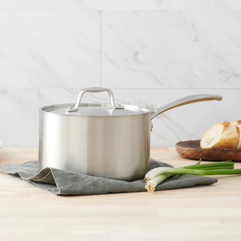 American Kitchen 2-quart Covered Stainless Steel Saucepan