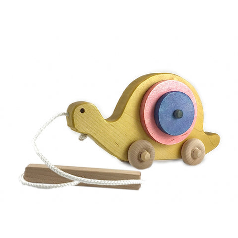 wooden snail pull toy