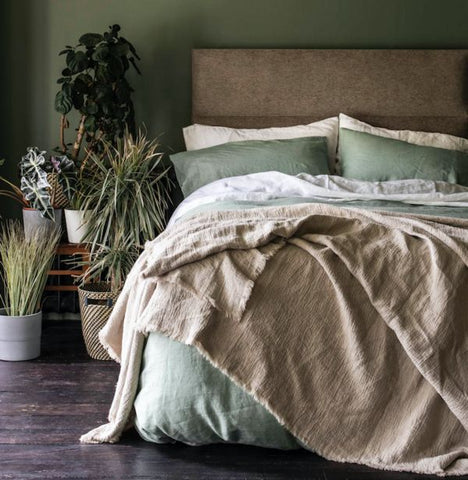 Piglet Linen Duvet Cover Sage Green Buymeonce