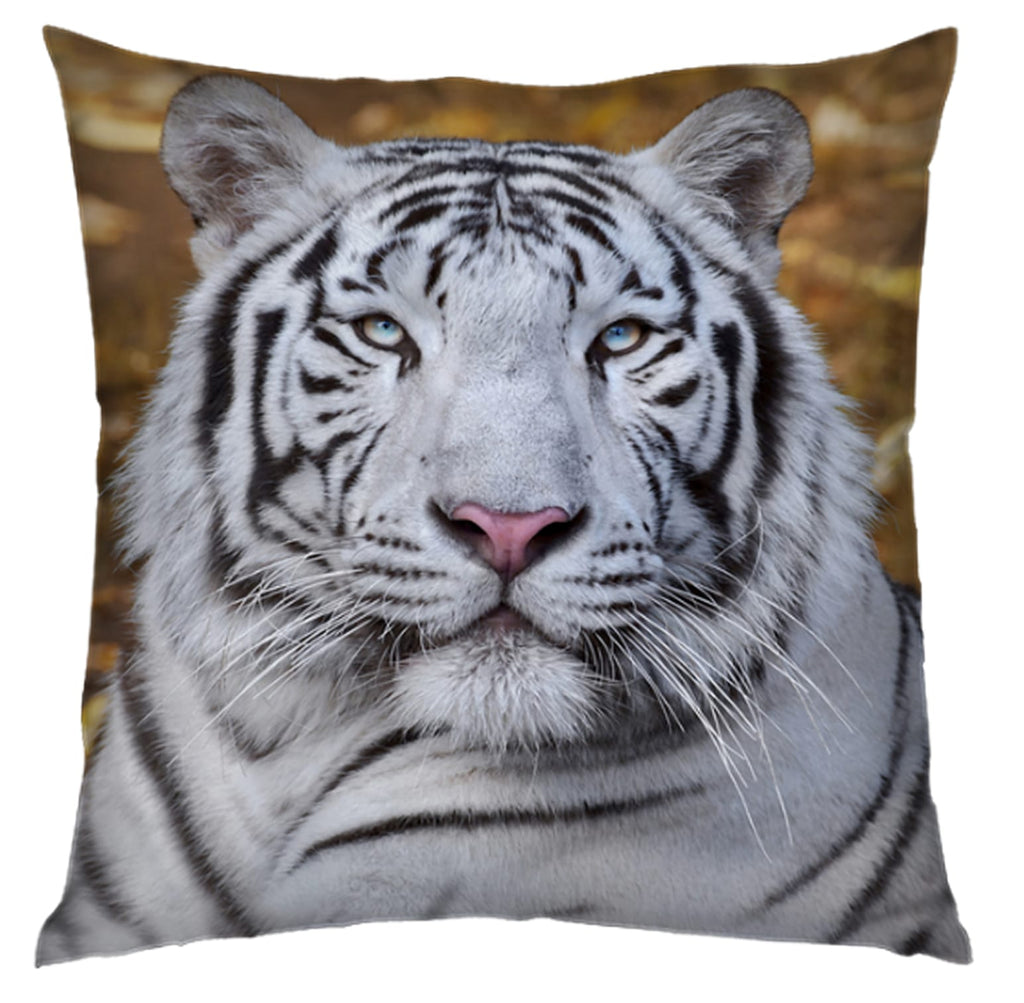 White Tiger Cushion Cover Plush Velvet Exclusive Deals Ltd