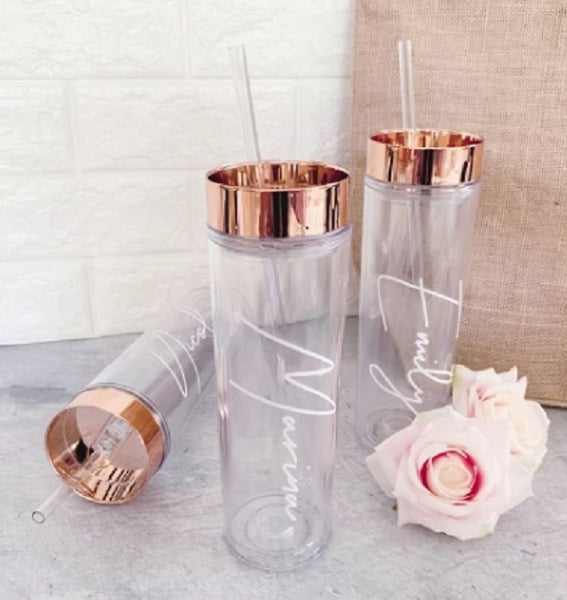 Rose Gold Tumbler/ She Leaves a Little Sparkle Wherever She 