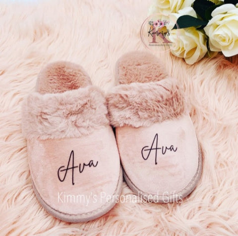 Custom Slippers Personalized Furry Slippers Add Your