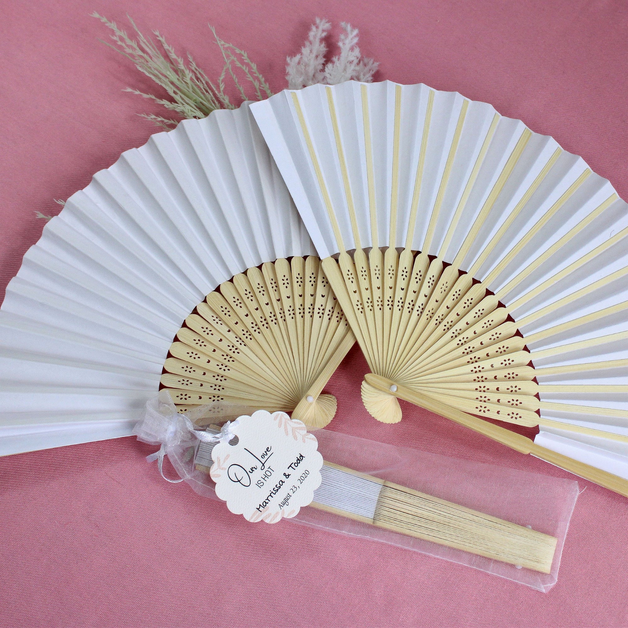  Wedding fans for guests, Paper fans, Wedding favors, Hand fan,  Wedding Program fans, Custom, Bulk 100 : Handmade Products