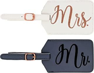 Leather and Letter Luggage Tag