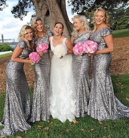 Metallic Bridesmaid Dresses