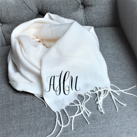 Qualtry Monogram Scarf for Women - Cool Winter Pashmina Scarf