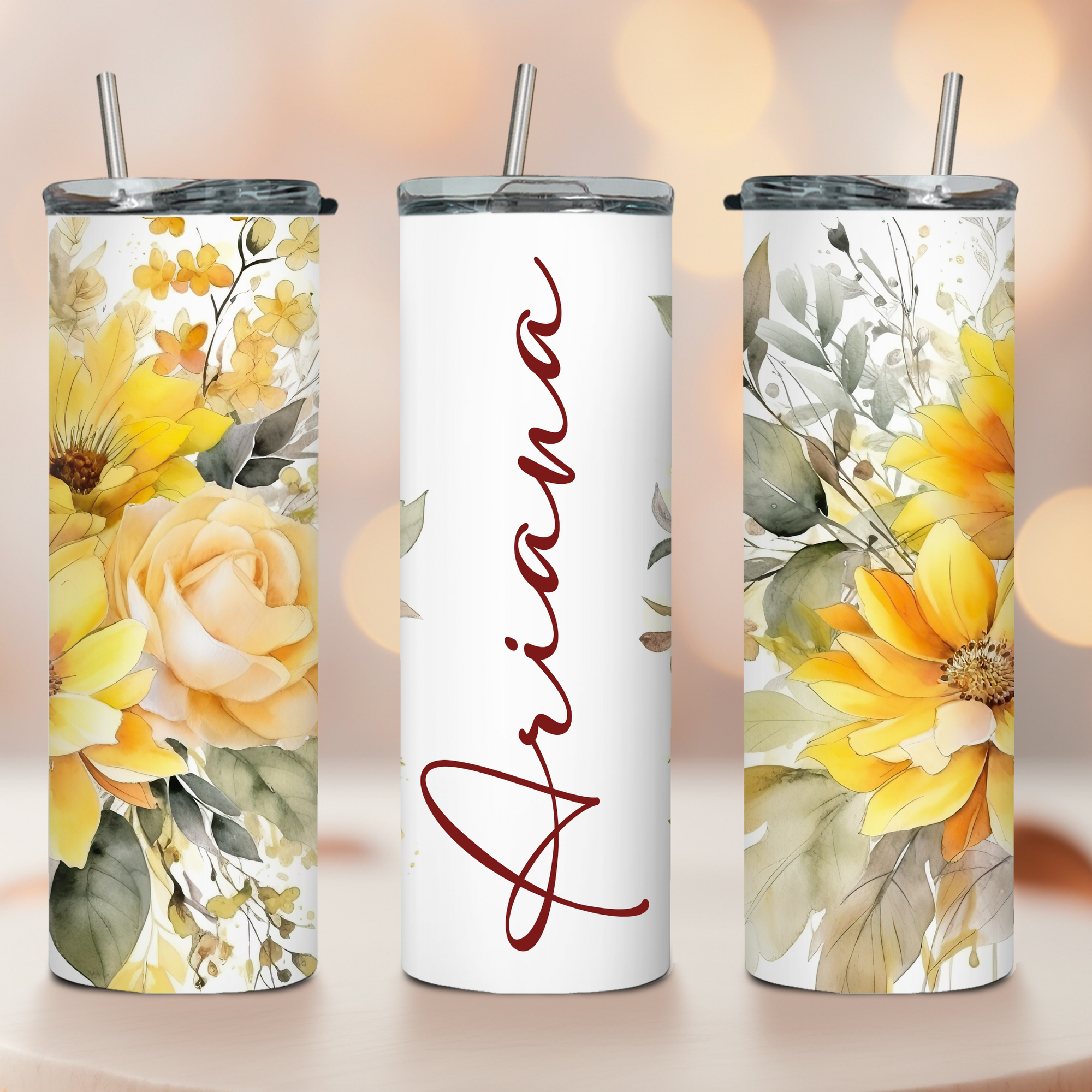 Blush Floral Tumbler Sublimation Bundle