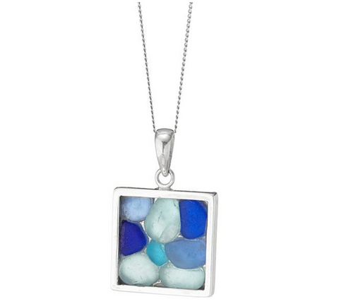 sea glass mosaic necklace