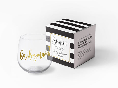 bridesmaid proposal wine glass