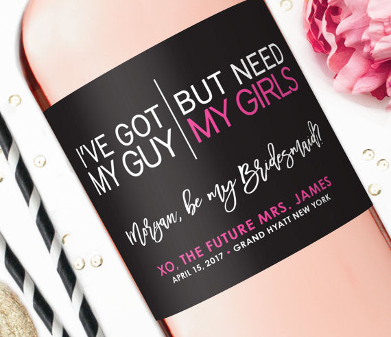 Will you be my bridesmaid - wine label