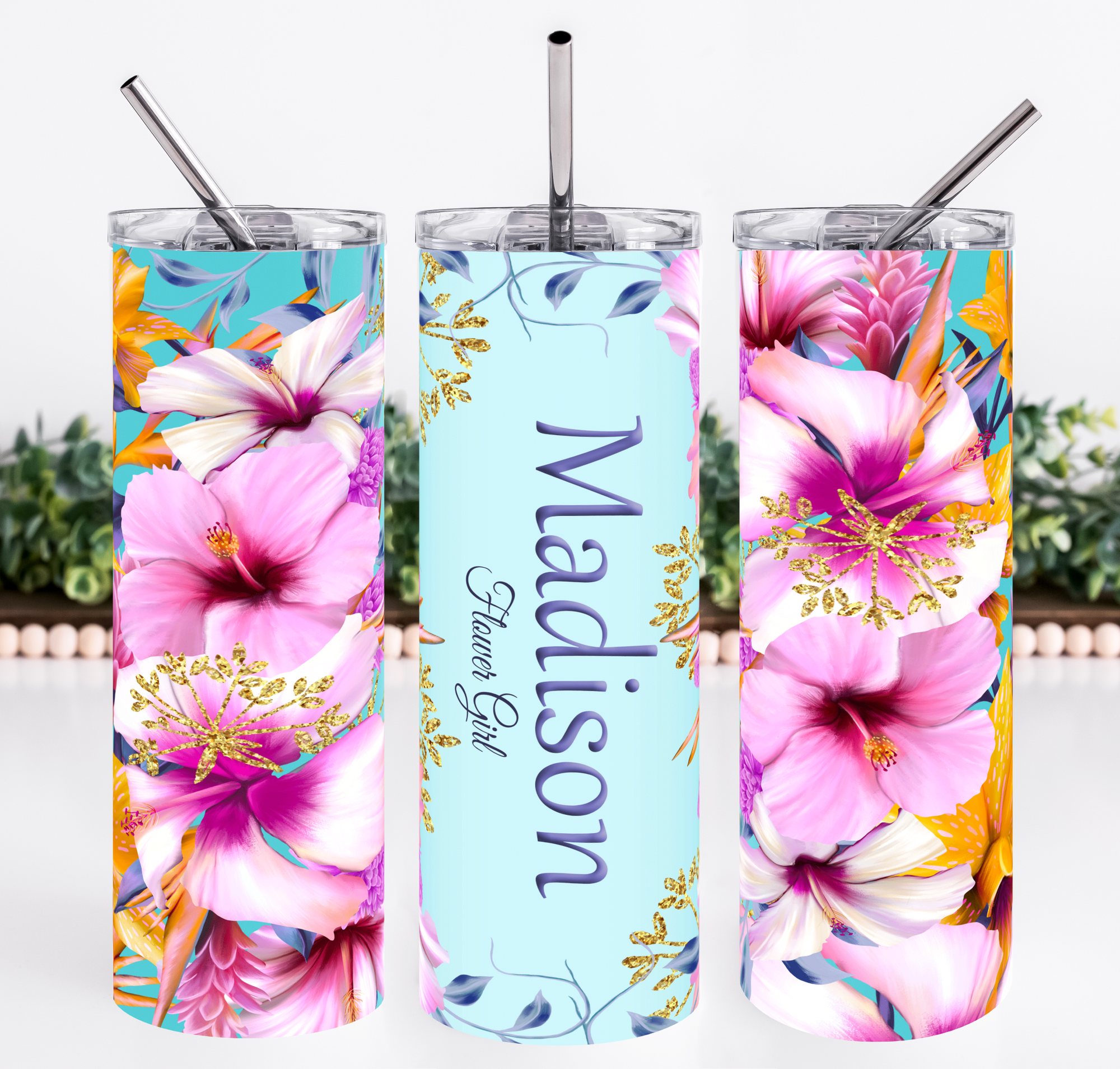 Personalized Bridal Party Gift Agate Shimmer Skinny Tumbler for