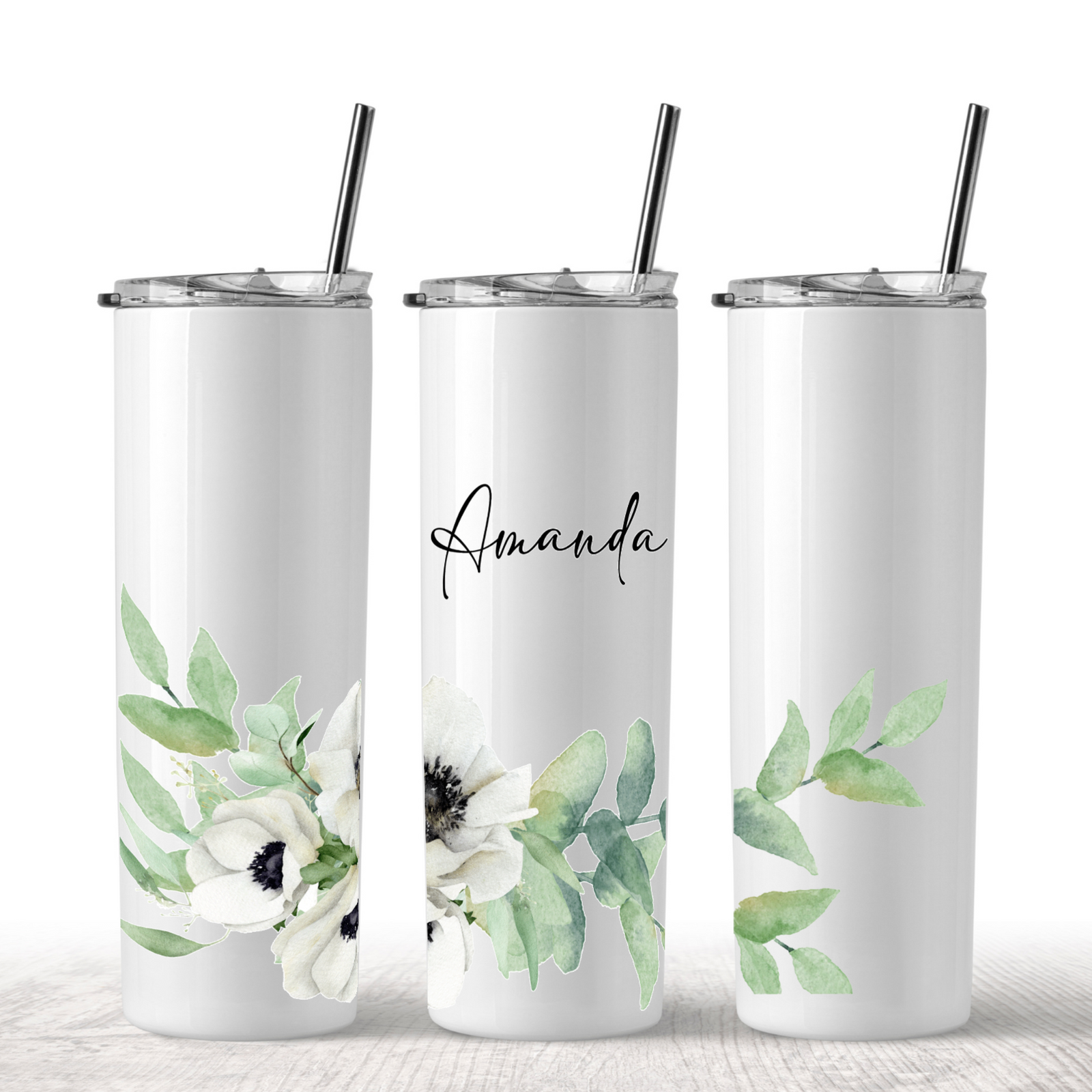 Purple Flowers Sipping Tumbler