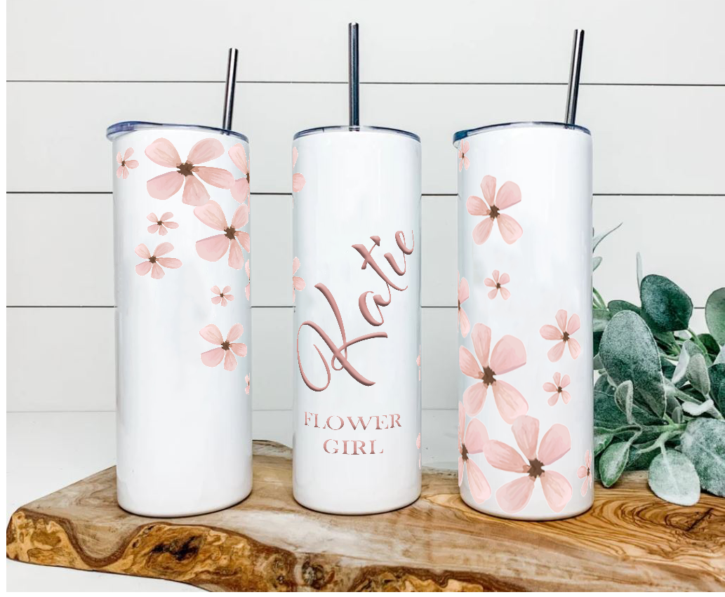 Blush Floral Tumbler Sublimation Bundle