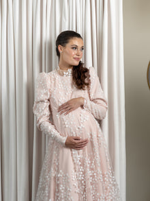 Front Soft Pleat Maternity Gown