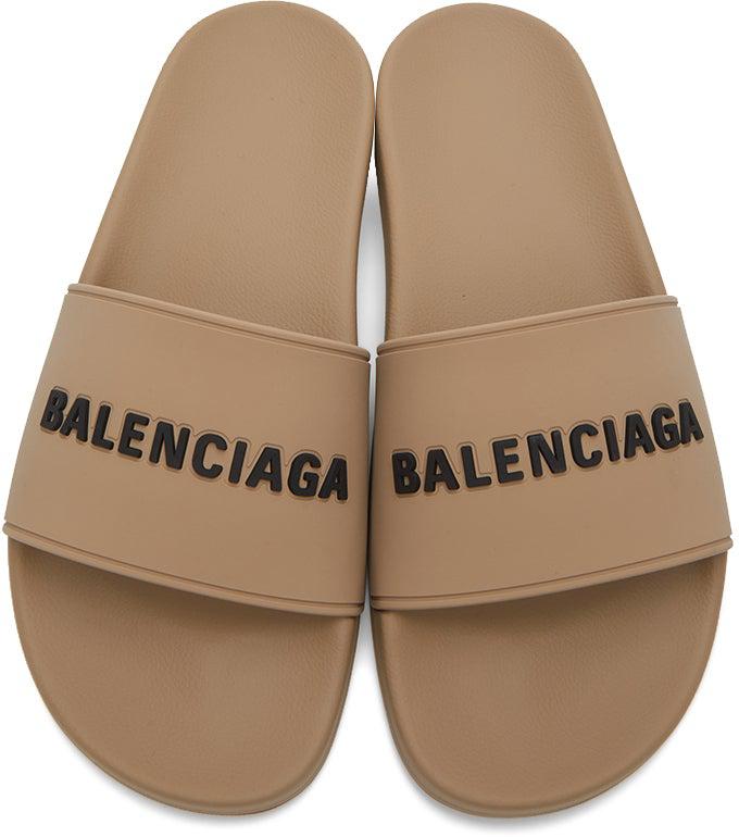 beige balenciaga slides