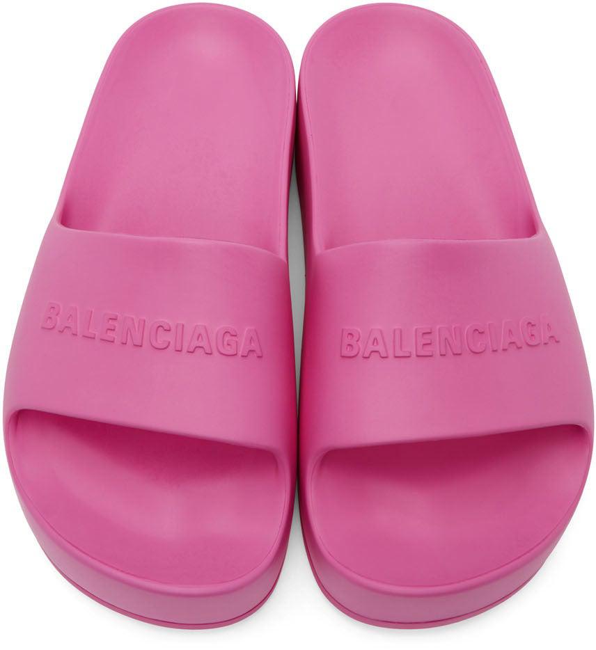 BALENCIAGA Mono logoembossed rubber platform slides  NETAPORTER