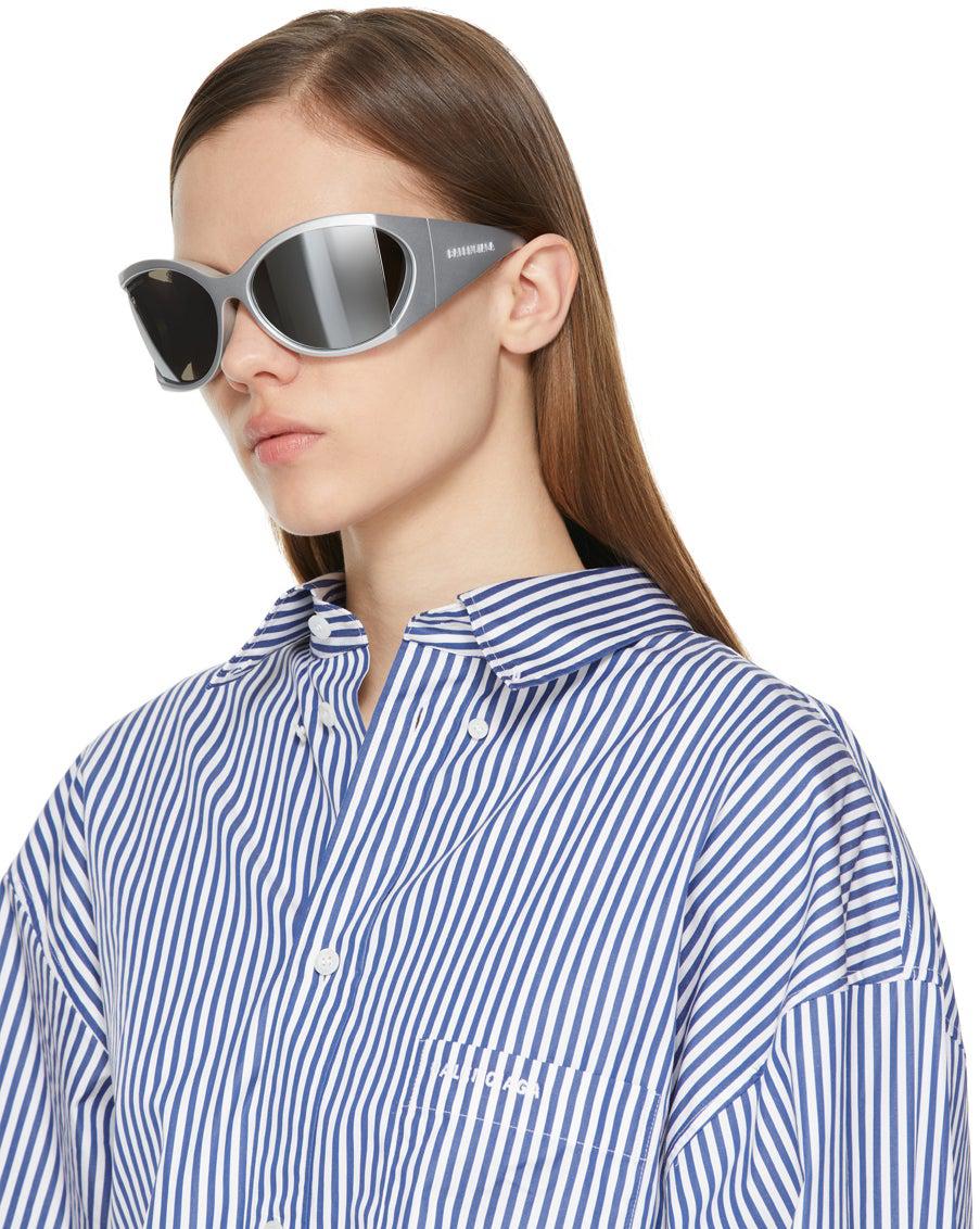 balenciaga silver sunglasses