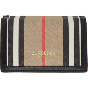 Burberry Beige E-Canvas Icon Stripe Lark Trifold Wallet – BlackSkinny