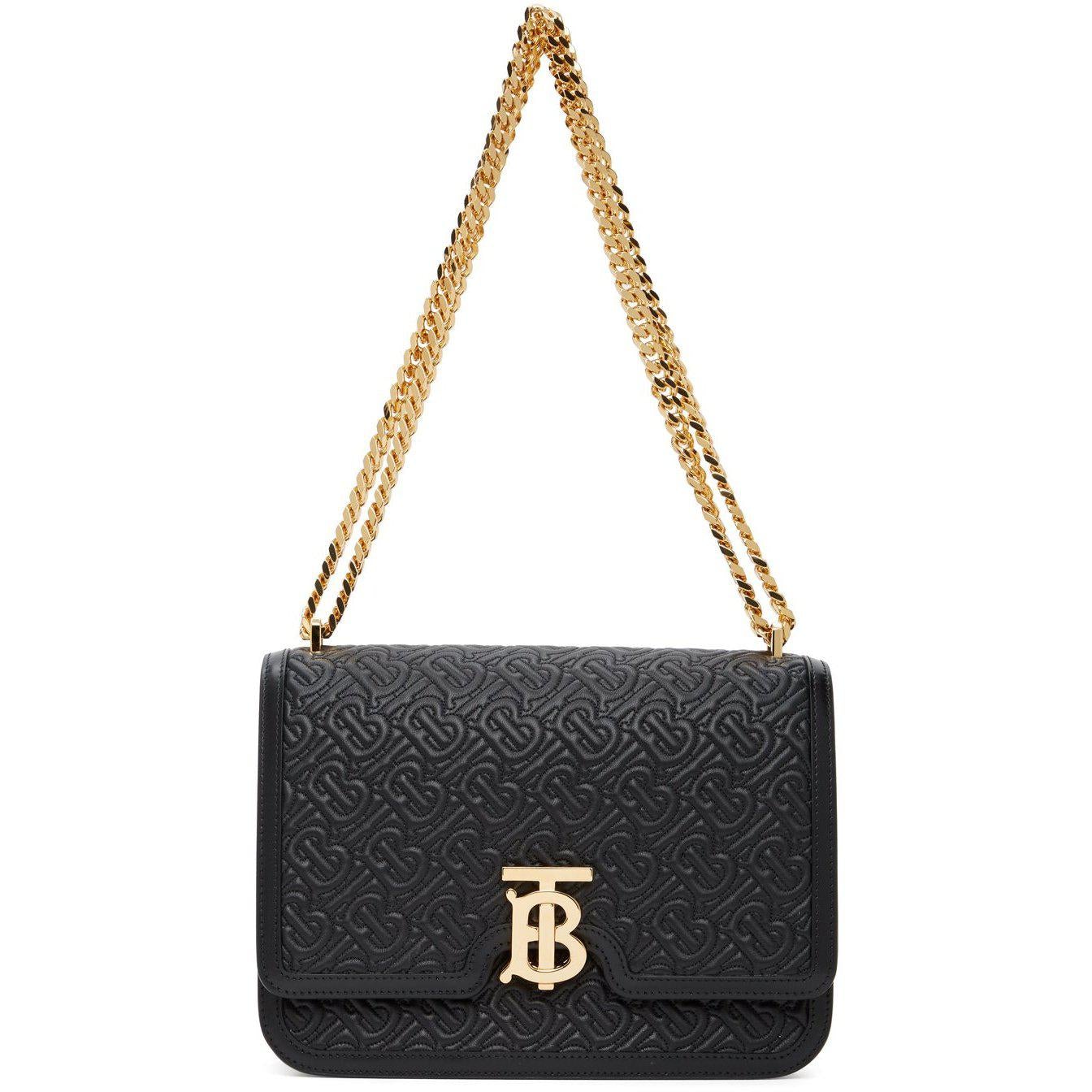 burberry medium black tb bag