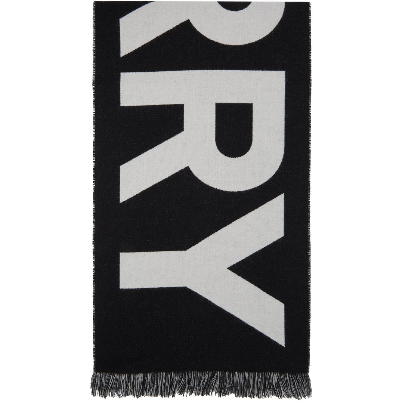 Burberry Black Wool Jacquard Logo Scarf – BlackSkinny