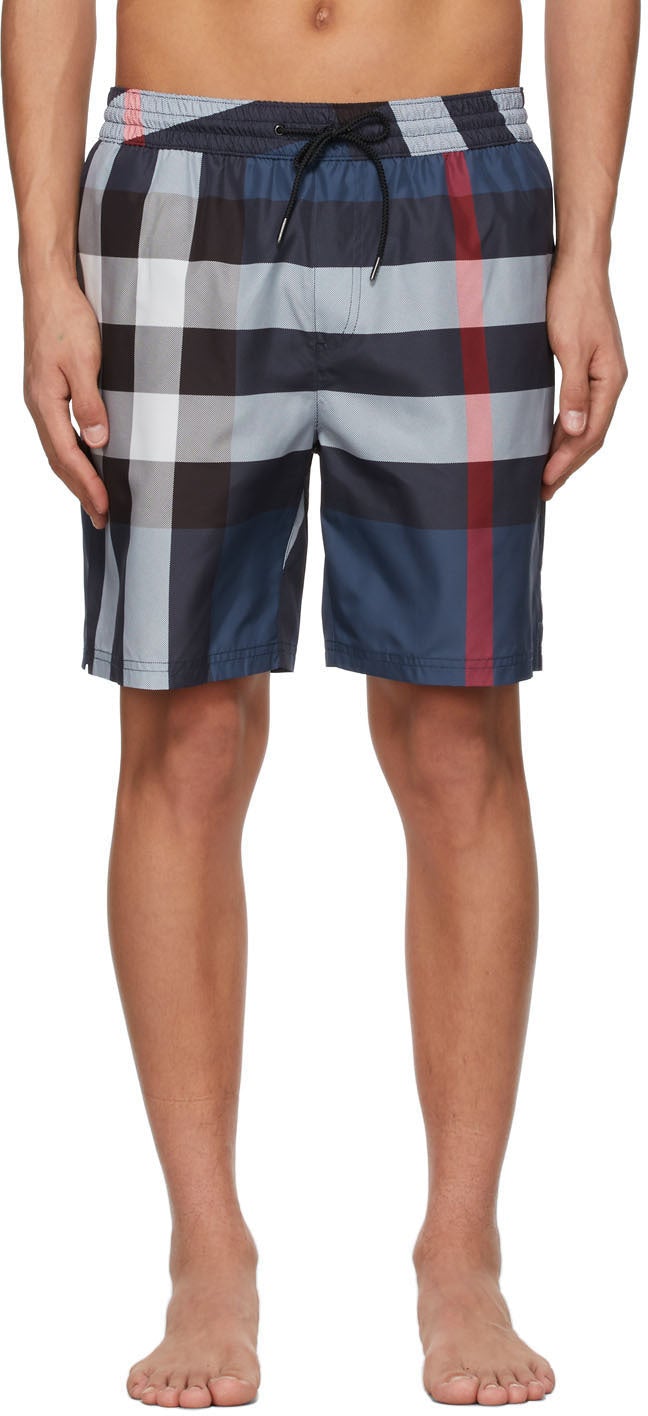 Burberry Navy Check Guildes Swim Shorts – BlackSkinny