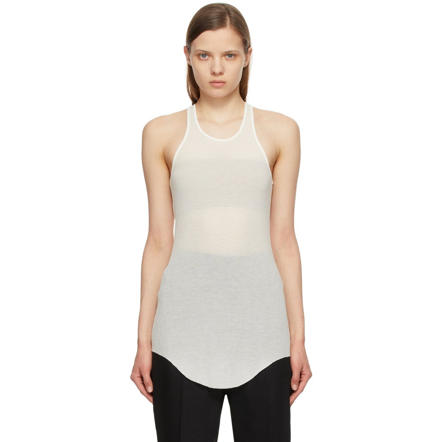 off white silk tank top