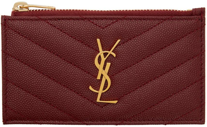 red saint laurent card holder