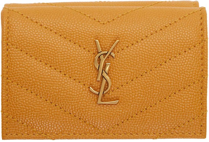 ysl yellow wallet