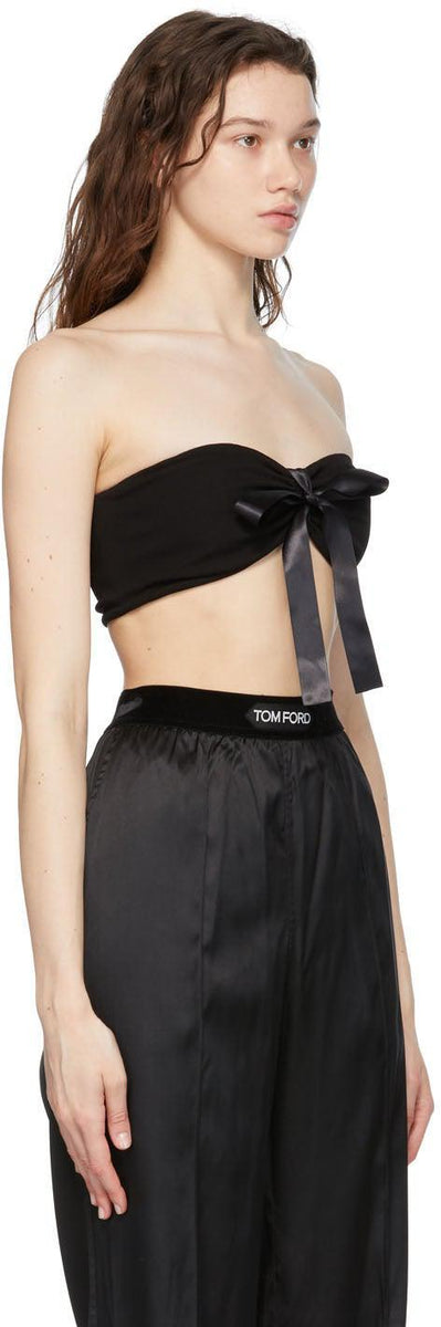 TOM FORD Black Crepe Bow Bandeau Bra – BlackSkinny