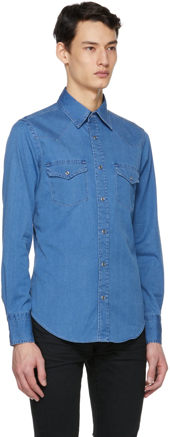 TOM FORD Blue Denim Western Leisure Shirt – BlackSkinny