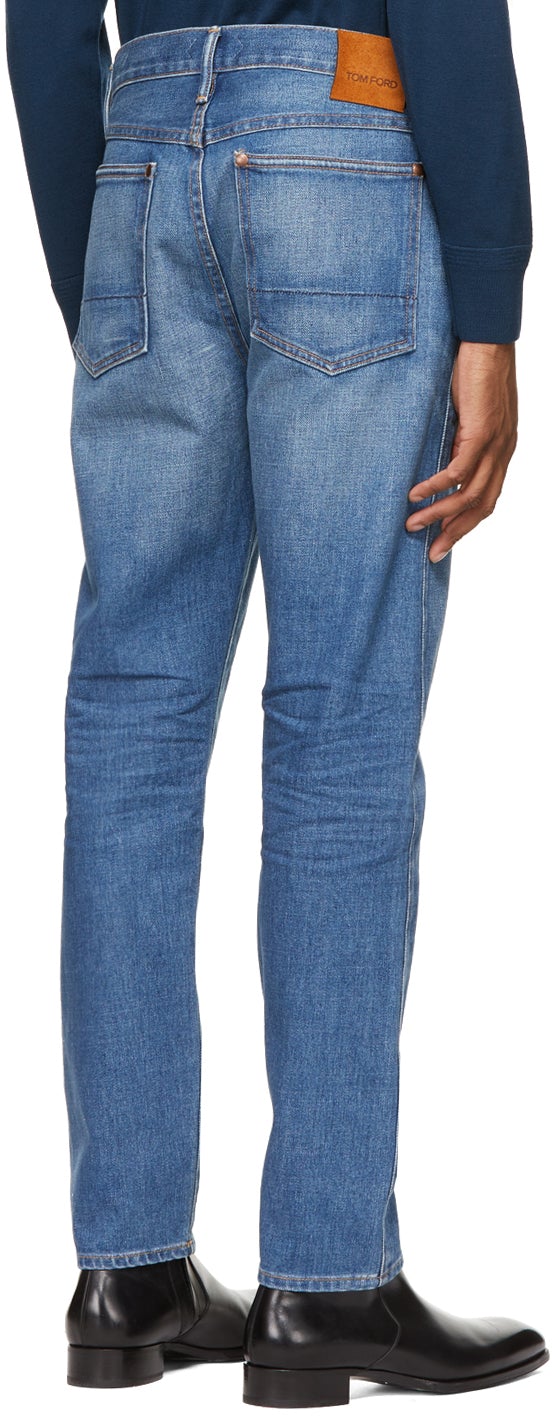 TOM FORD Blue Tapered Selvedge Jeans – BlackSkinny