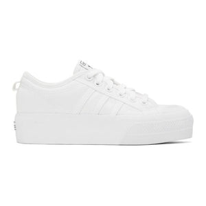 adidas originals nizza platform sneakers in white