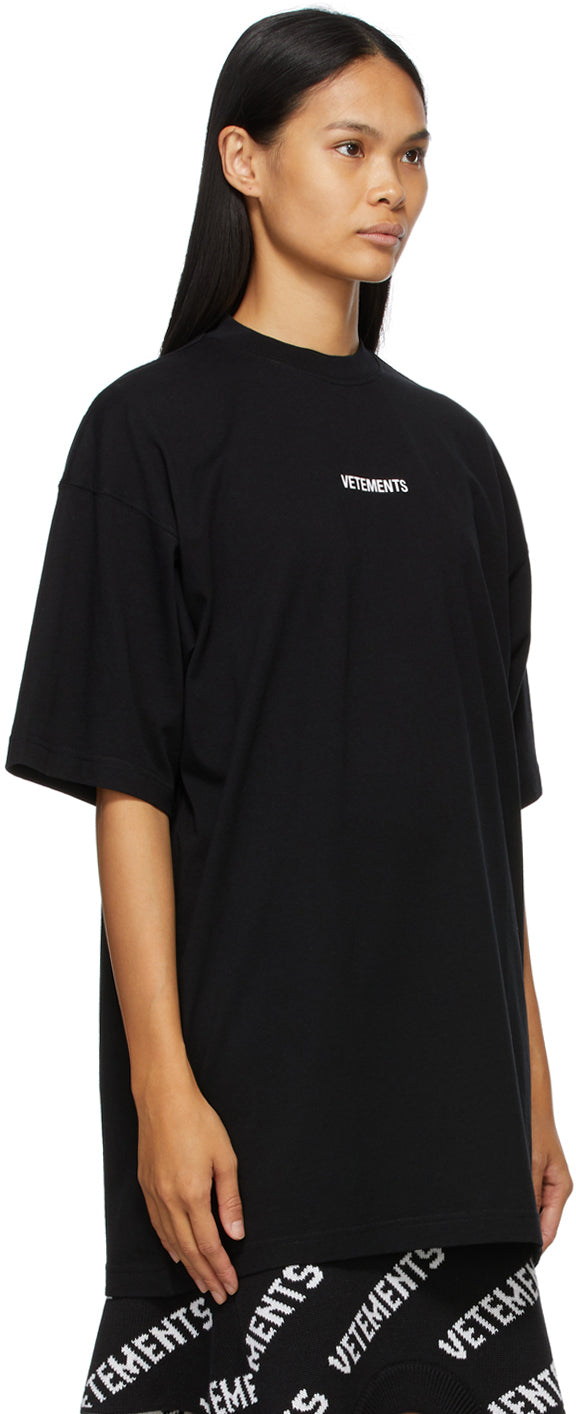 VETEMENTS Black Logo Patch T-Shirt – BlackSkinny