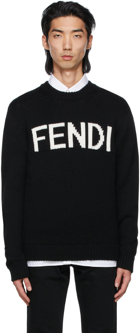 fendi black wool sweater