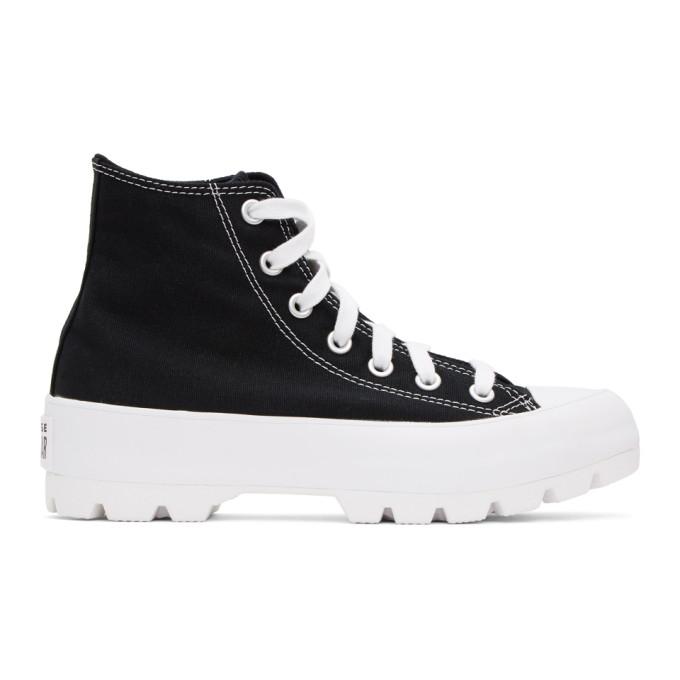 black chuck lugged high sneakers