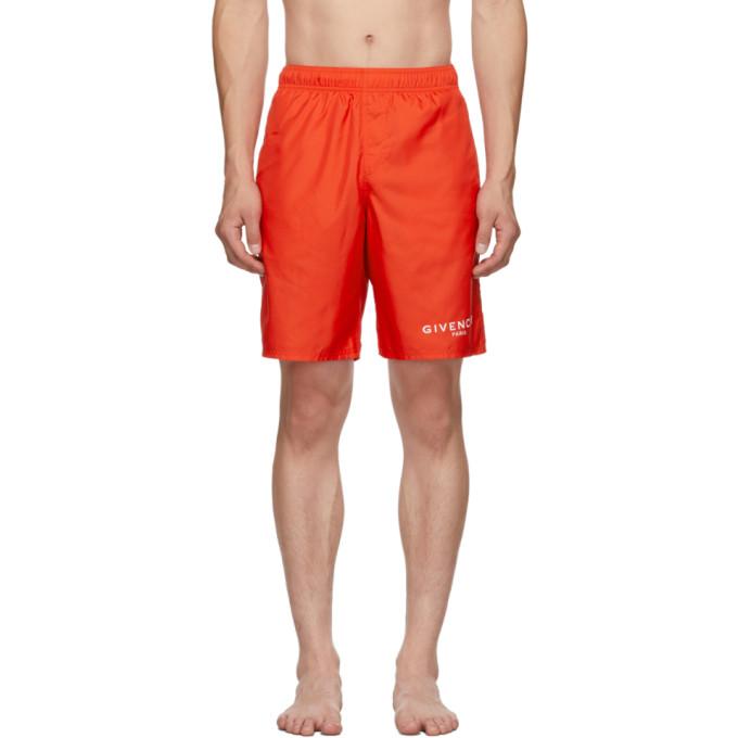 Givenchy Red Paris Logo Long Swim Shorts – BlackSkinny