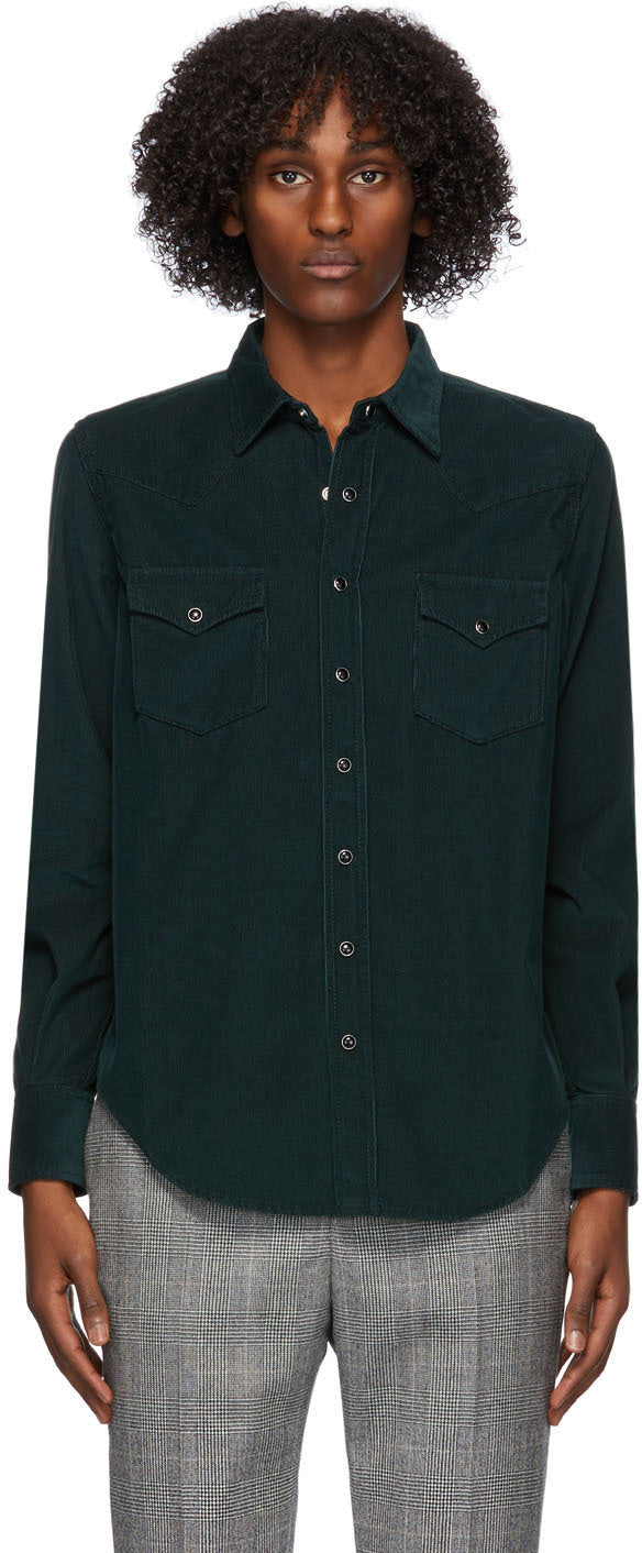 saint laurent green shirt