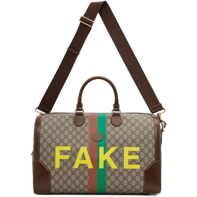 Gucci Beige Medium Not/Fake GG Carry-On Duffle Bag –