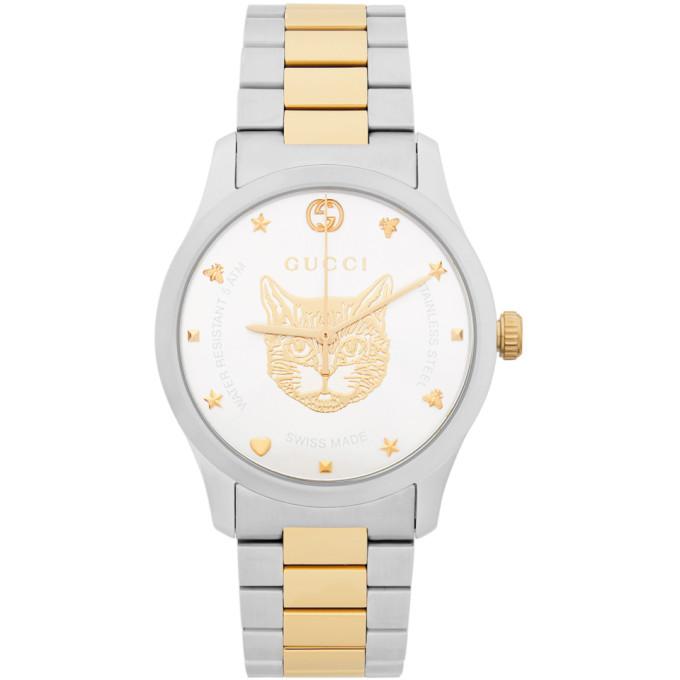 gucci watch silver gold