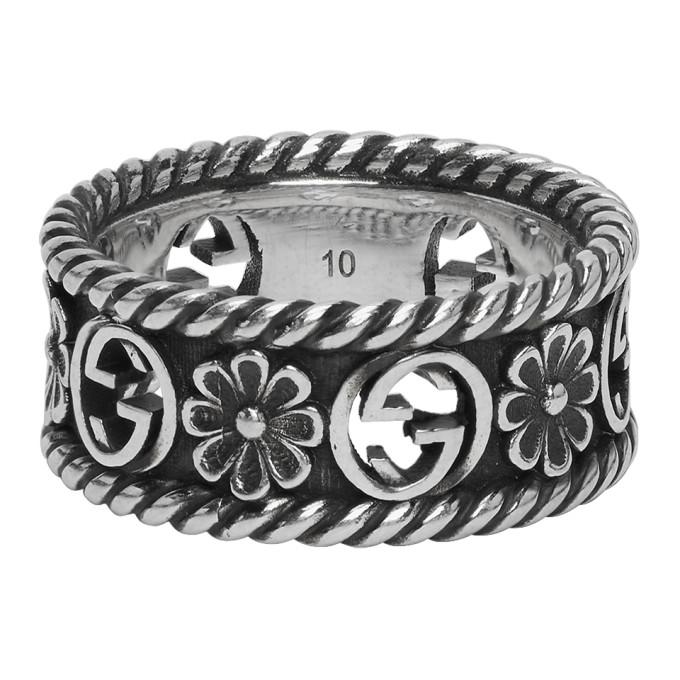 gucci silver interlocking g ring