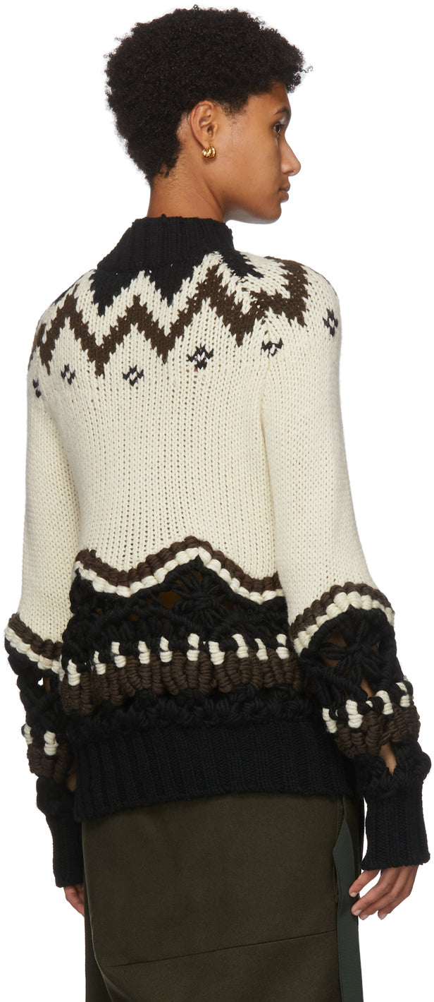 off white chunky knit sweater