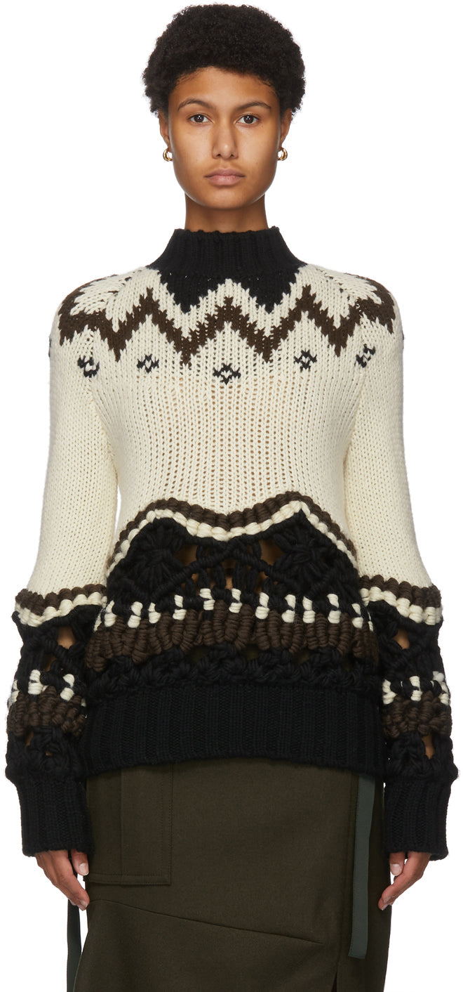 off white chunky knit sweater