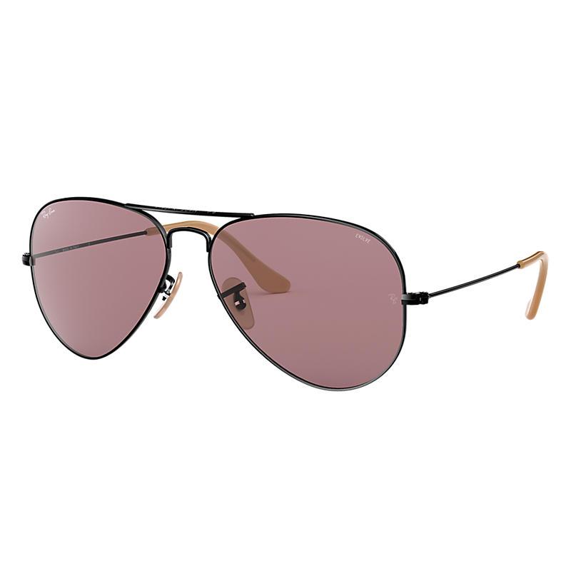 Ray-Ban Aviator Washed Evolve Black, Violet Lenses - RB3025 – BlackSkinny